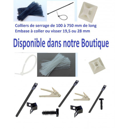 Lot de 10 colliers de serrage en plastique noir