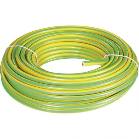 Câble , fil HO7 VR 16 mm²  vert jaune pour prise et mise à la terre 5 mètres