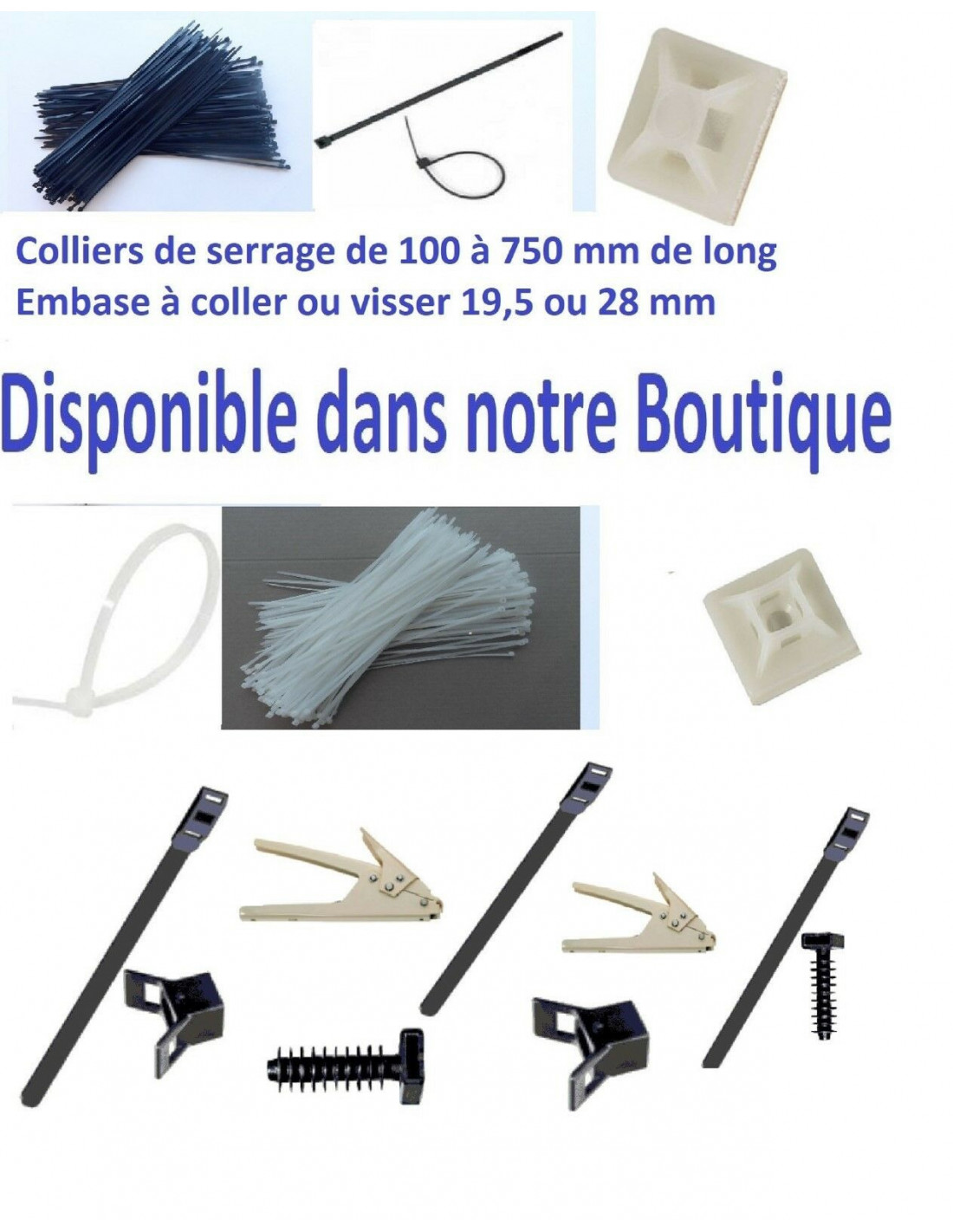 100 colliers de serrage en nylon DIALL 4,8 x 300 mm noir