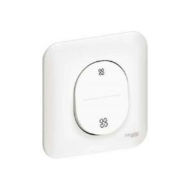 Interrupteur VMC avec plaque Schneider Ovalis blanc S260233