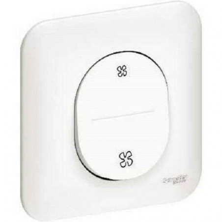 Bouton poussoir VMC avec plaque Schneider Ovalis blanc S260236