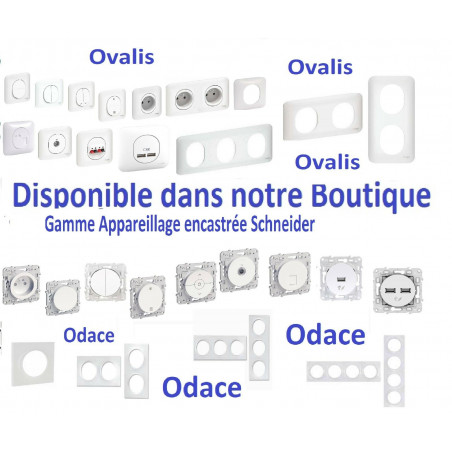 Lot de 5 Interrupteurs va et vient 10A Odace blanc  Schneider S520204