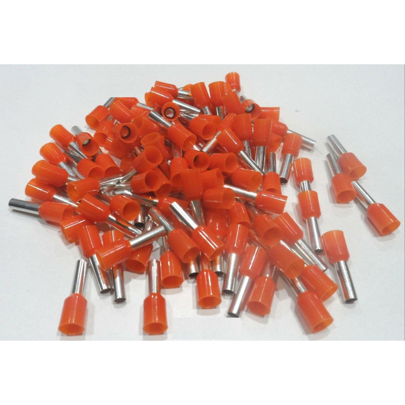 Embouts de cablage 4 mm² orange le lot de 100 pièces