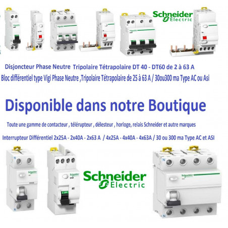 Interrupteur différentiel Resi9 xp 2P 40A 30ma type A - Schneider R9PRA240