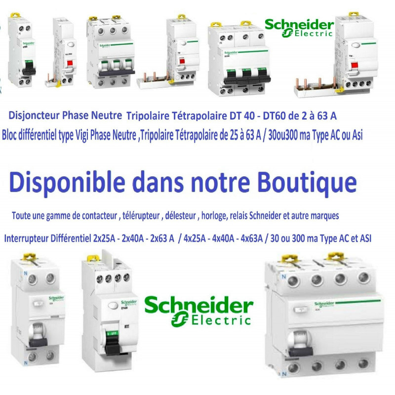Interrupteur différentiel 40A 2P 30mA Type SI embrochable sur rail