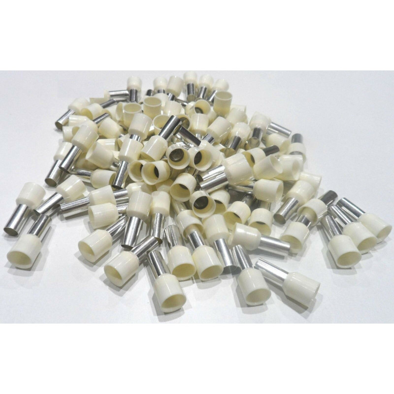 Embouts de cablage 16 mm² ivoire le lot de  100 pièces