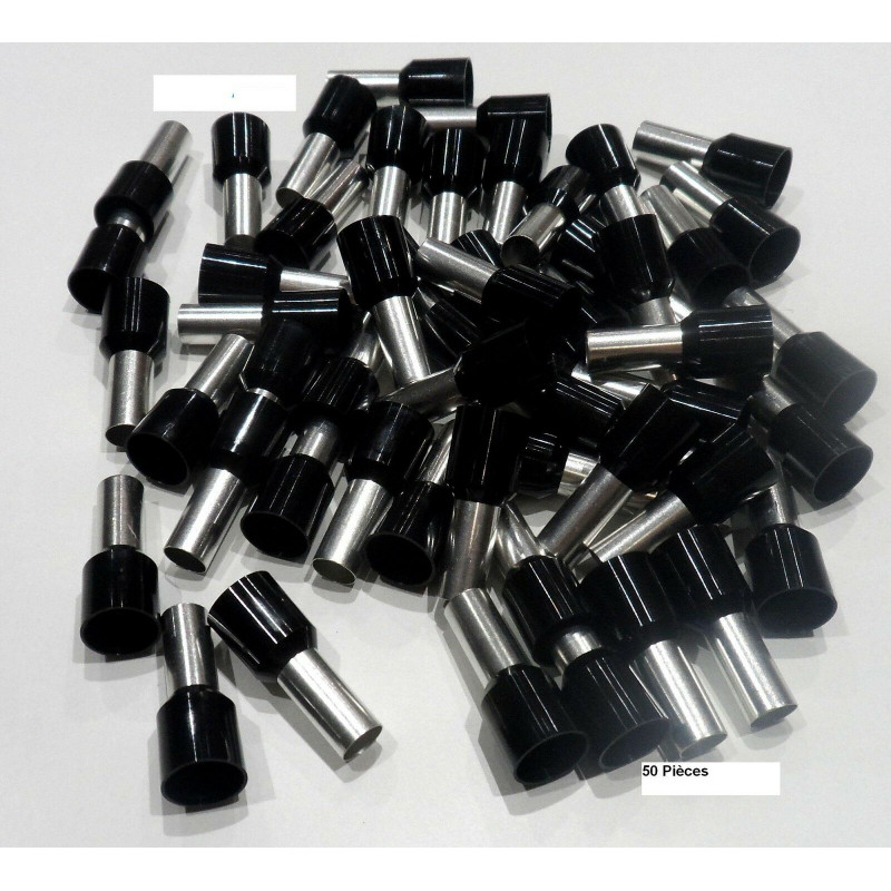 Embouts de cablage 25 mm² noir le lot de  50 pièces