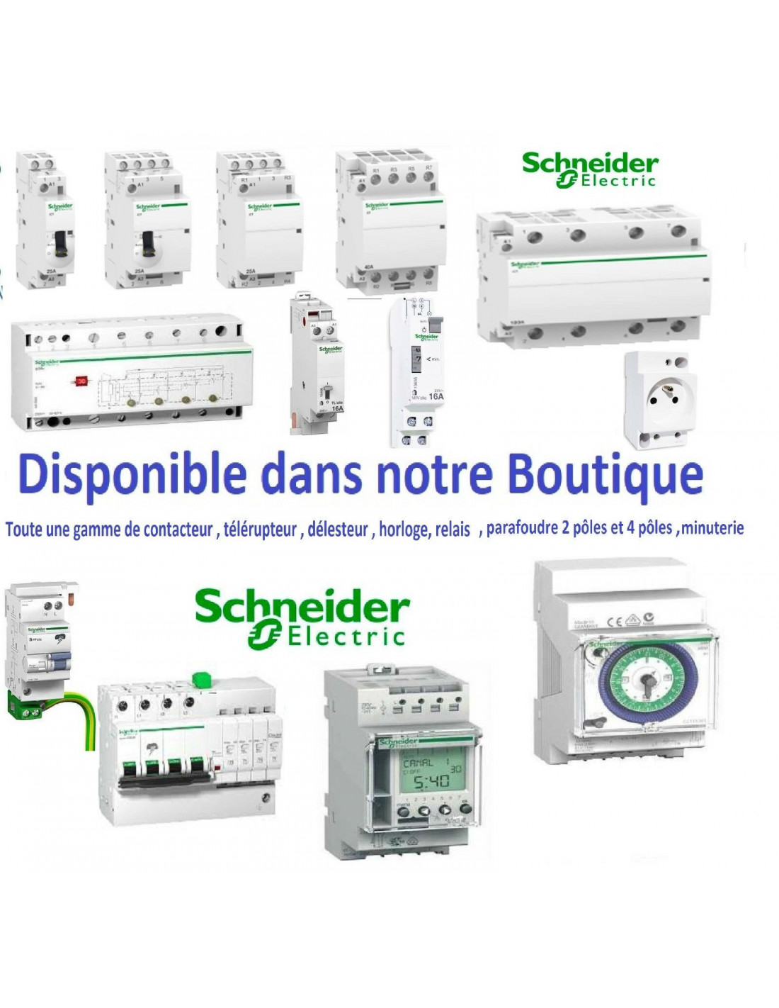 Schneider - LOT PROS - PC 2P+T 16A 220V Modulaire x 2 + disjoncteur 16A -  R9PCS616x2+R9PFC616 - ELECdirect Vente Matériel Électrique