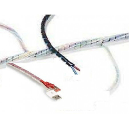 Gaine spiralée noir rangement fils câble faisceau Ø 8 à 20 mm longueur 5 mètres
