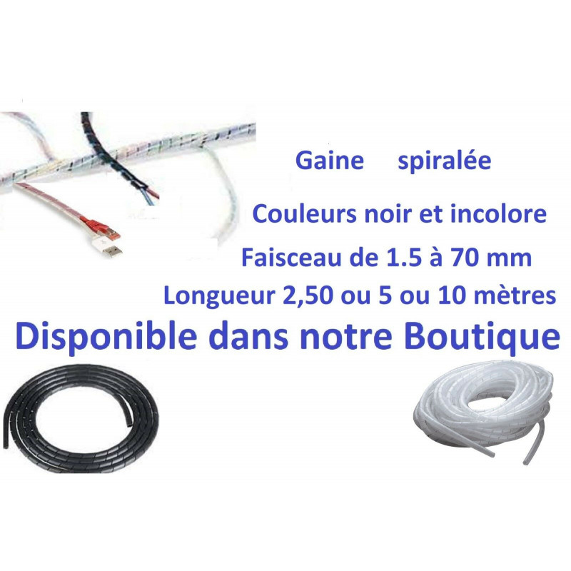 SeKi Ruban Spiralé 6-60 Mm 10m Noir - Gaine De Protection Et Regroupement De Câbles