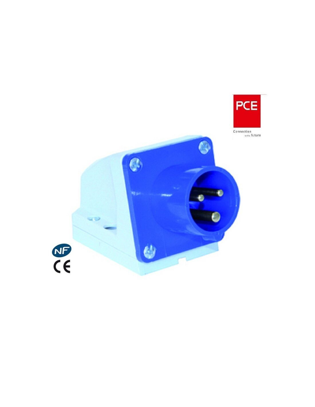 Prise CEE Caravane 220-240V 16A Blanche IP44 - Prise Extérieure Avec Rabat