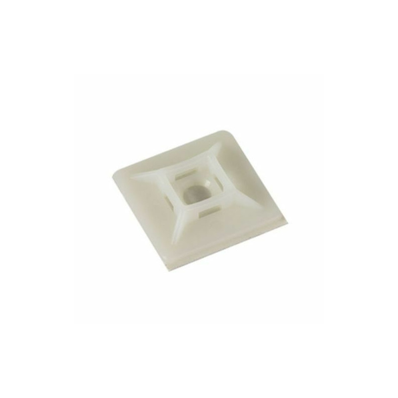 Supports adhésifs blanc 28 x 28 mm pour collier de serrage - Rilsan 100  pièces