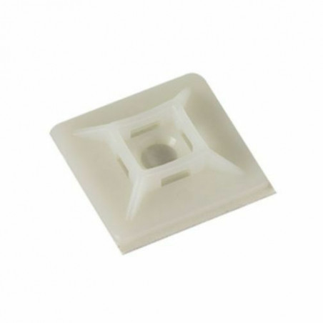 Supports adhésifs blanc 28 x 28 mm pour collier de serrage - Rilsan 100 pièces