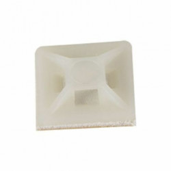 Supports adhésif blanc 19,5 x 19,5 mm pour collier de serrage - Rilsan 50 pièces