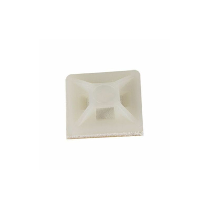 Supports adhésif blanc 19,5 x 19,5 mm pour collier de serrage - Rilsan 50 pièces