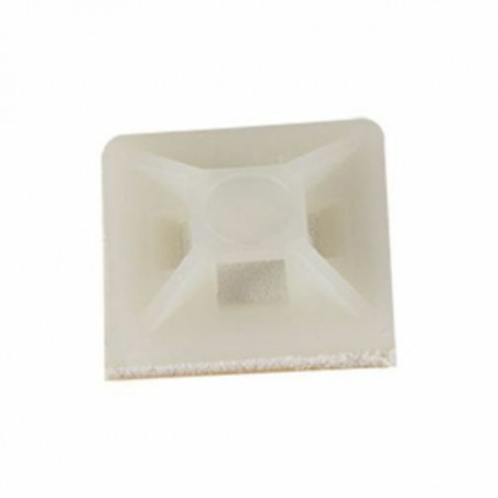 Supports adhésif blanc 19,5 x 19,5 mm pour collier de serrage - Rilsan 50 pièces