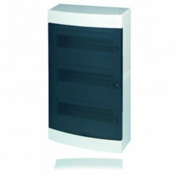 Coffret électrique apparent 36 modules 3 rangées avec porte translucide teintée 2