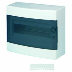 Coffret électrique apparent 12 modules 1 rangée avec porte translucide teintée 2