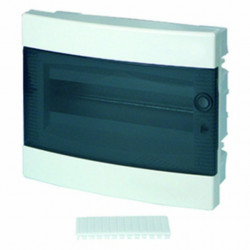 Coffret électrique encastré 12 modules 1 rangée avec porte translucide teintée 2