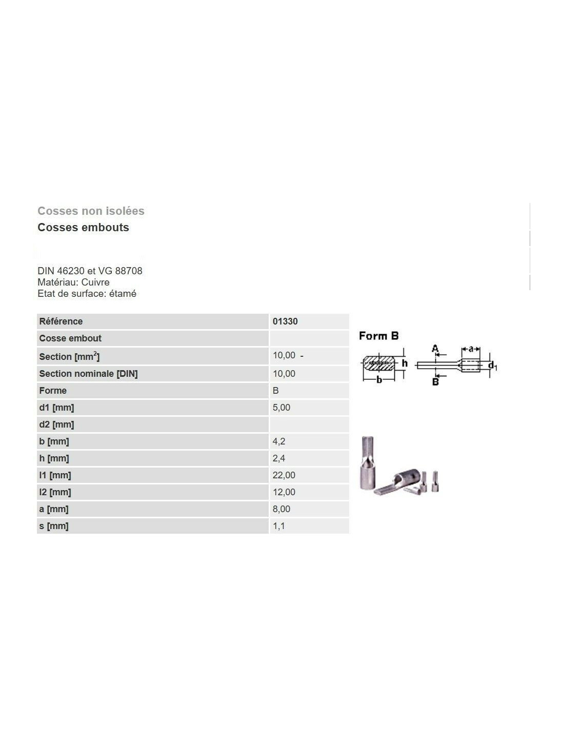 Cosse a sertir & embout de câble  Composant armoire électrique chez  bis-electric