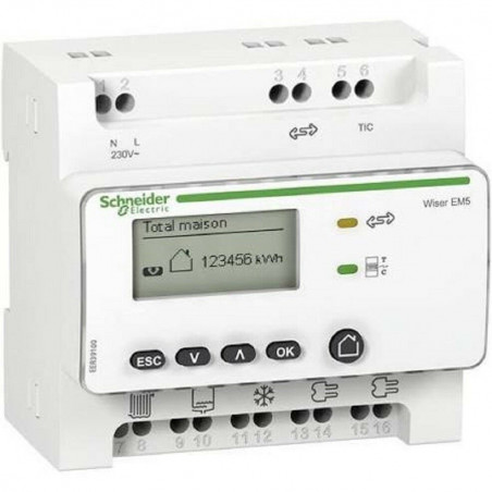 Compteur de consommation  électrique Wiser EM5 + 5tc  Schneider Réf EER39000