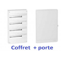 Coffret électrique 72 Modules 4 Rangées Schneider avec porte R9H18404 + R9H18424