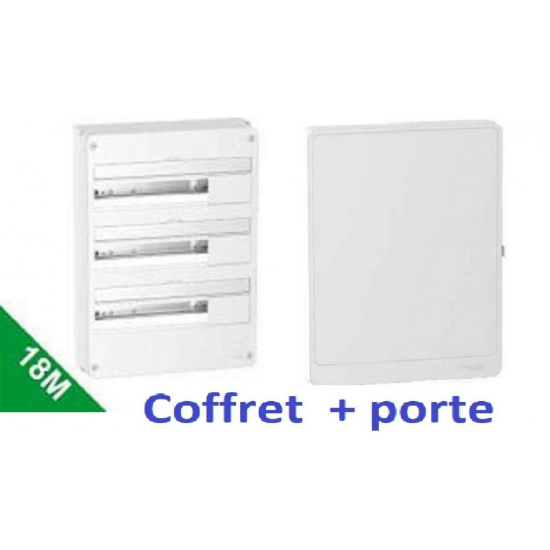 Coffret électrique 54 Modules 3 Rangées Schneider avec porte R9H18403 + R9H18423