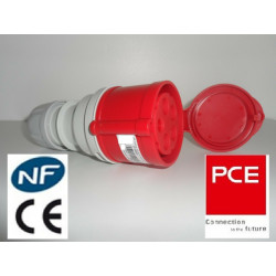 Fiche Prise femelle CEE 5x32A - Triphasé 5 Pôles IP 44 prolongateur marque PCE 