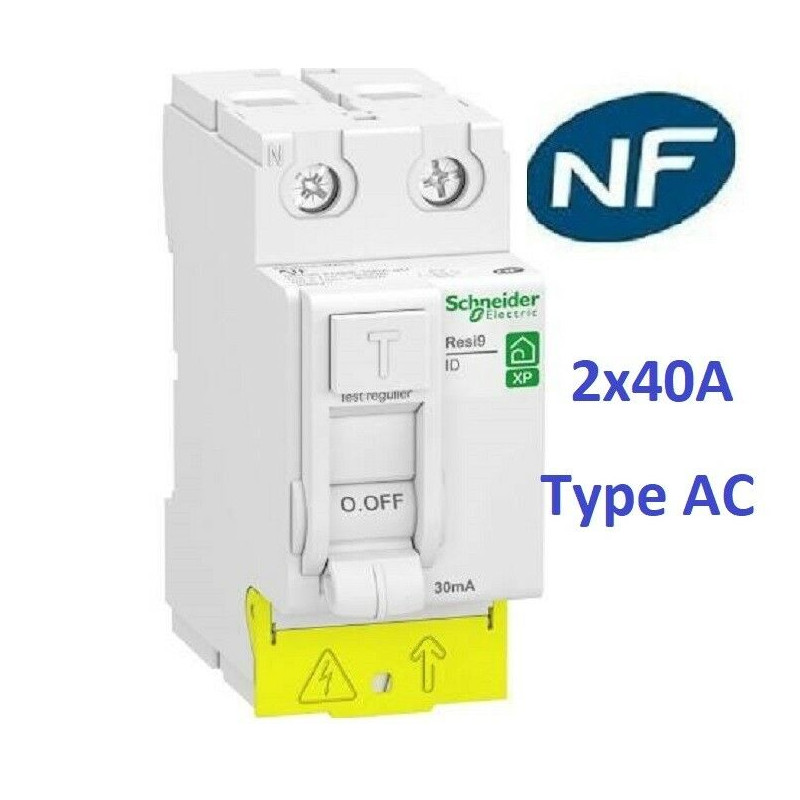 Dijsoncteur 1P+N 2A-10A-16A-20A-32A Interrupteur dif A-AC 2x40A-2x63A Schneider