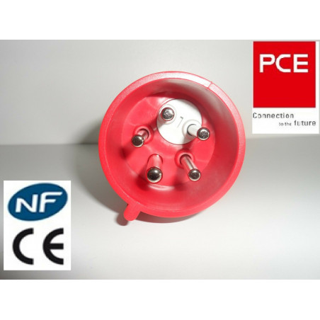 Fiche mâle CEE 5x16A Triphasé - 5 Pôles inverseur de phase IP44 marque PCE