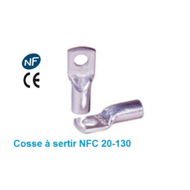 Lot De 10 Cosses à Sertir Non Isolées 35 Mm² M12, Cuivre, Pression Ardillon, Pour Conducteurs Multibrins