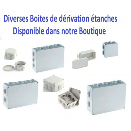 Lot 8 Boites de dérivation étanche 90 x 43 x 40 mm type mini boite de derivation