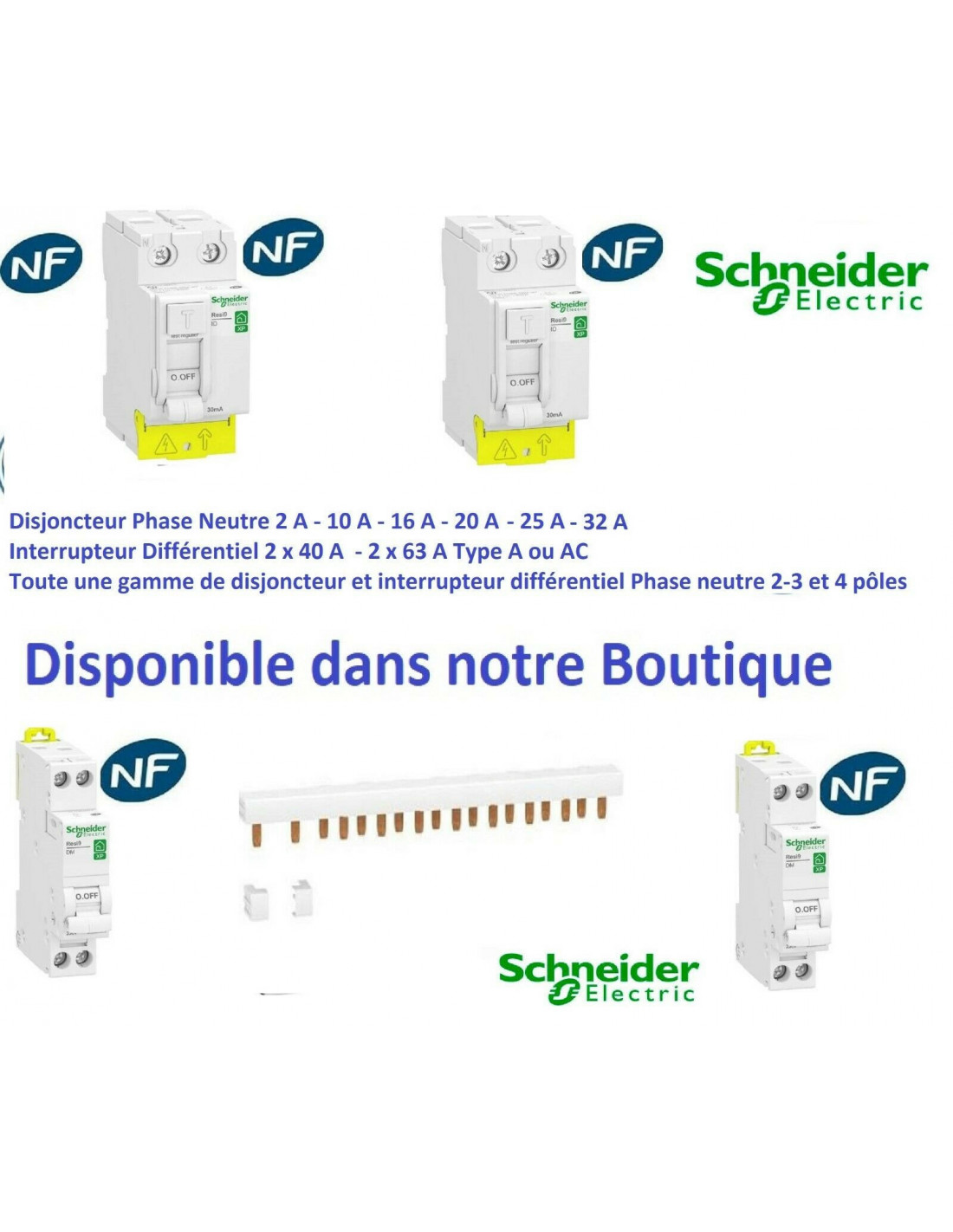 DISJONCTEUR DIFFERENTIEL 2POLES 16A 30MA SOMEF