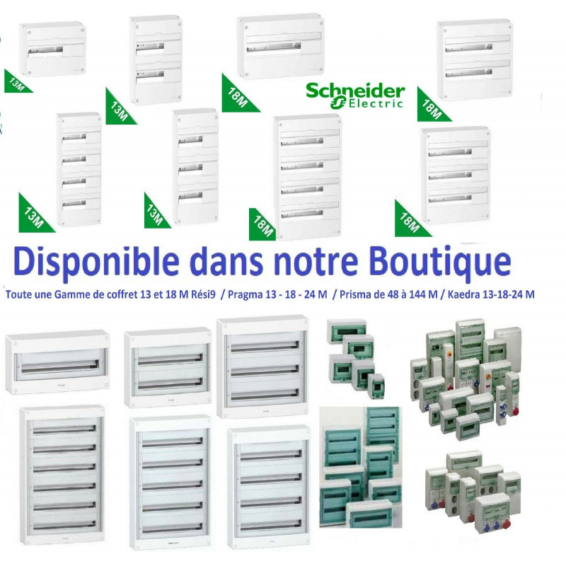 Schneider Electric R9H18423M Resi9 - Porte Touch Miroir pour tableau 18 modules - 3 Rangées