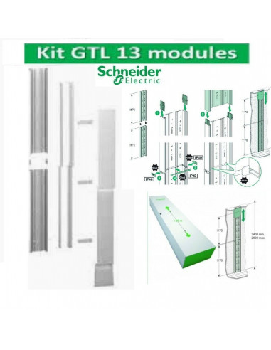 Goulotte GTL SCHNEIDER 13 modules 2 compartiments Resi9 - R9HKT13