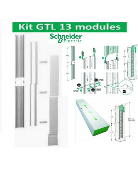 Lot de 6 supports universels Schneider R9H13537 pour  GTL 13 Modules  Rési9 