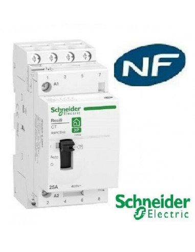 Contacteur heures creuses pour chauffe-eau - 25A -4NO -Rési9-Schneider  R9PCTH4