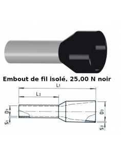 Cosse à sertir 35 mm² - trou Ø 8 - Lot de 10 pièces