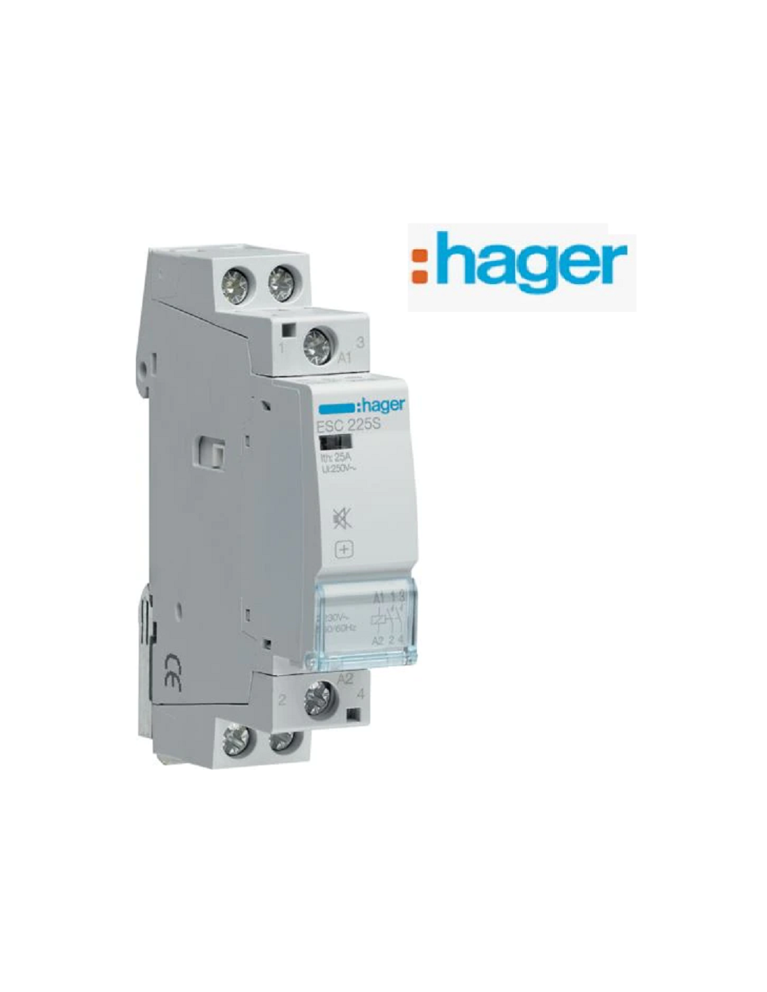 Hager ETC225S – Contacteur silencieux Jour/nuit 25 A 2na 230 V