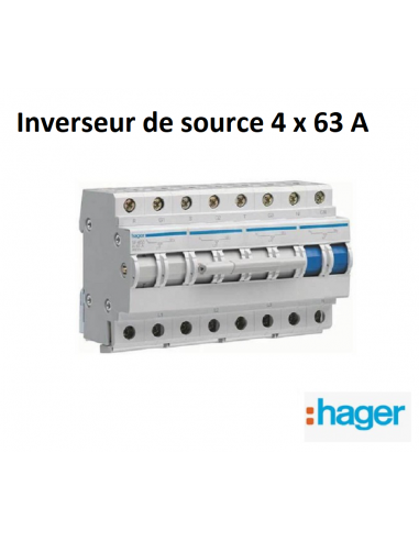 Inverseur de source 4 pôles 63A Hager (Triphasé + N )