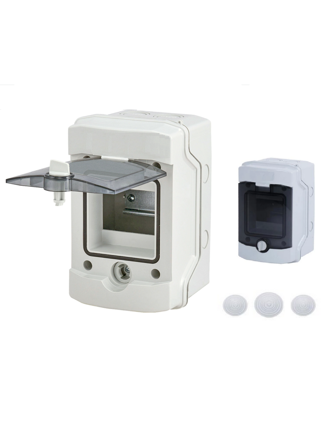Coffret électrique étanche Extérieur Avec Prise Coffret électrique étanche 4 modules apparent IP65 livré avec 3 entrées câble