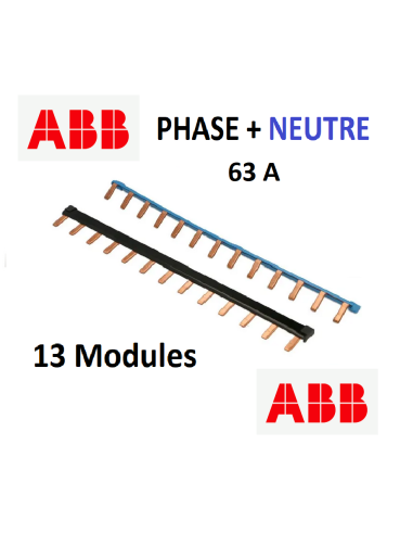 Peigne d'alimentation électrique Neutre 1P 63A 18 modules - HAGER